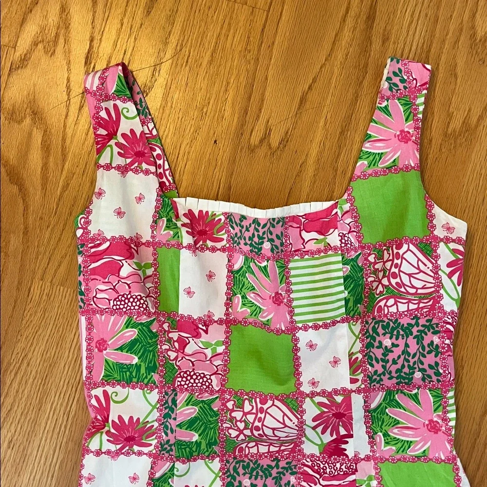 Lilly Pulitzer Brycer Printed Ruffle Dress multi patchtastic size 6/8 - Picture 2 of 9
